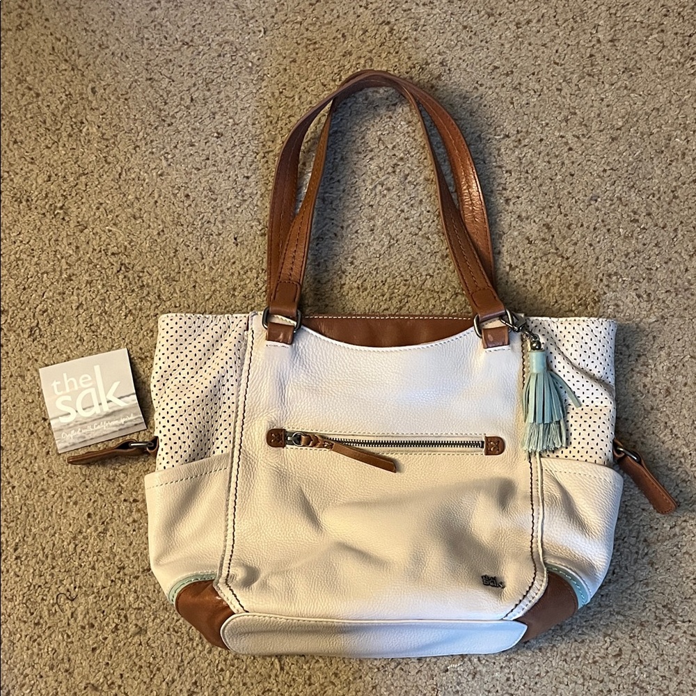 The Sak Cream and Tan Tote Bag